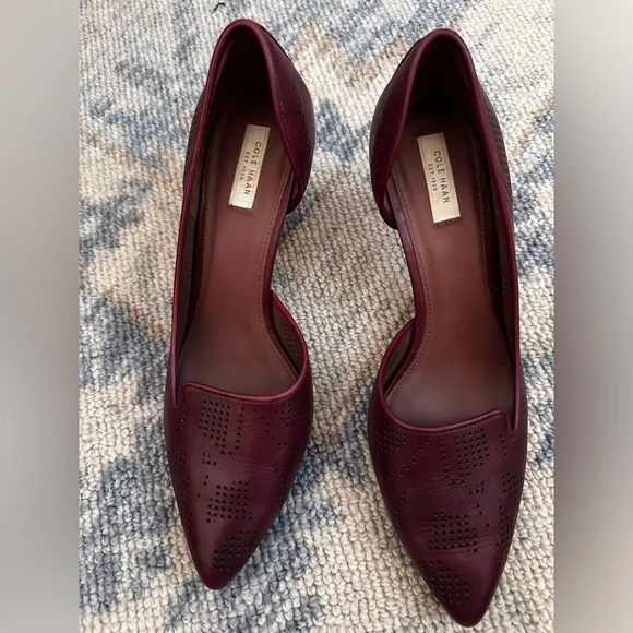 Cole Haan Grand Os Neara Womens Burgundy Leather Heels Pumps Shoes Size 8. - Picture 1 of 7